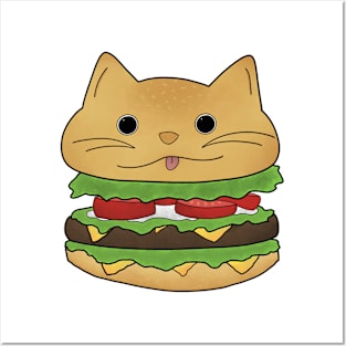 Burger cat Posters and Art